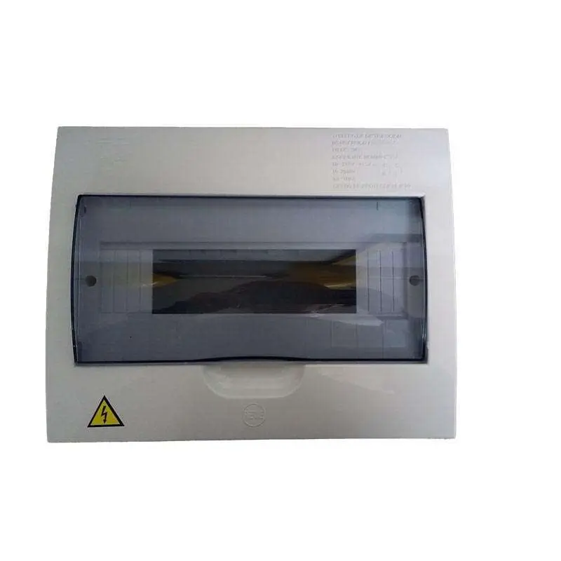 Tablero con Riel 12 Circuitos Fondo Plastico Superficial - V8 12P