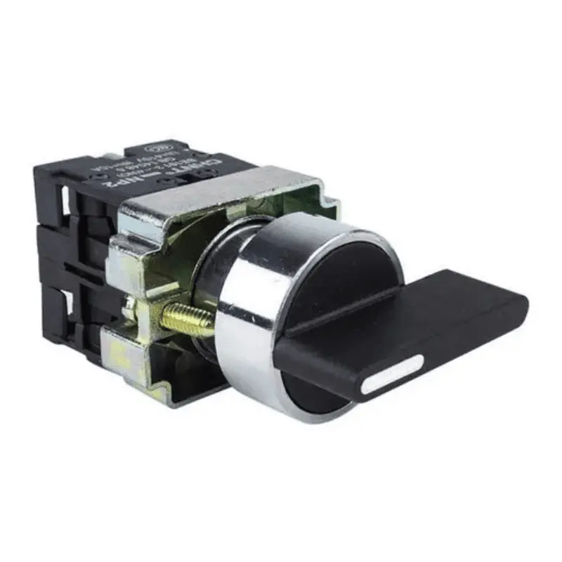 Selector - 2 Posiciones - 22mm - 1NO/1NC - Metalico