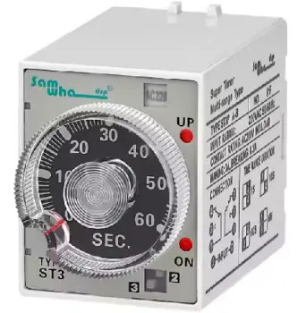 Rele Temporizador - 110vac - ST3P - Multirango 5S 50S 5M 30M - 8 pines - Base NO Incluida