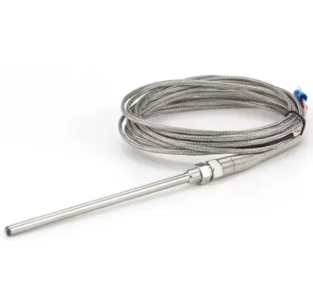 Termocupla Tipo K - 2 metros - 2m - Sonda (varilla larga) 5mmx10cm - M8 - 400 C