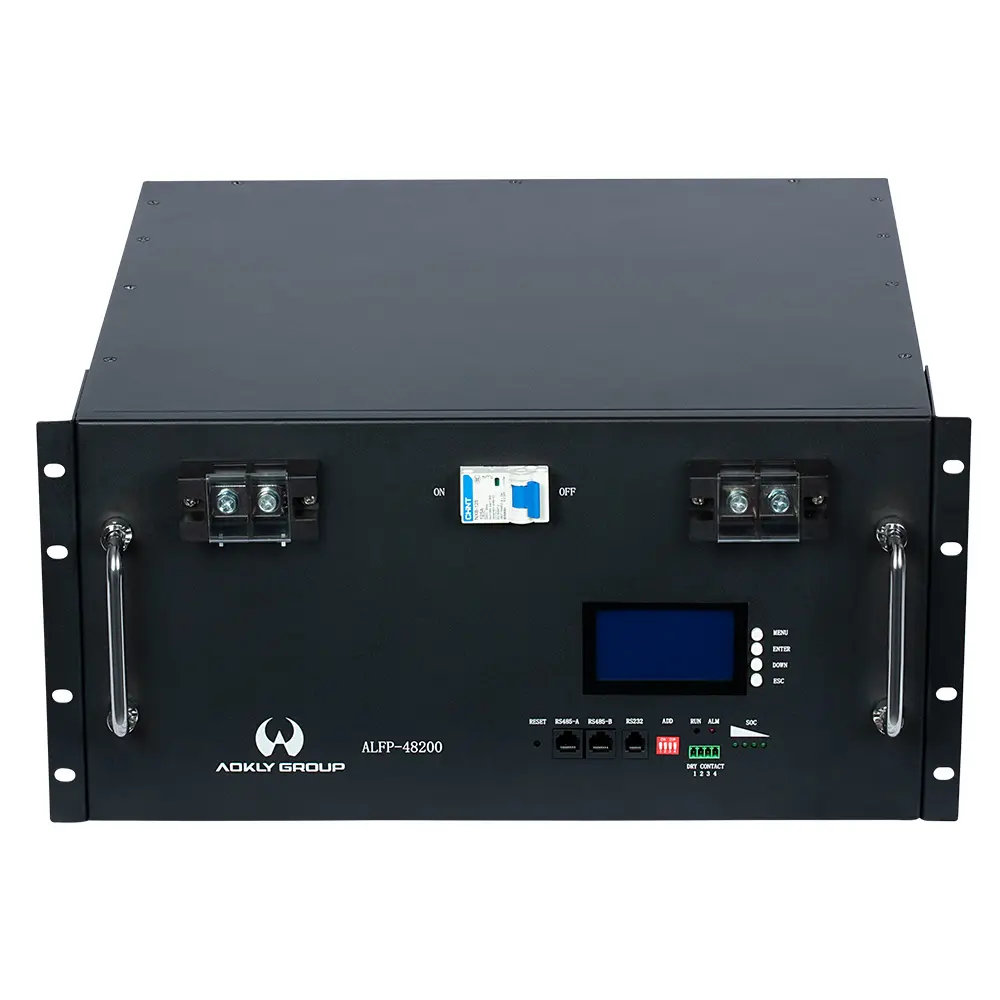 Batería de litio LiFePO4 10,24kWh 51,2V 200Ah AOKLY ALFP-48200H Rackeable 6000 ciclos 84kg