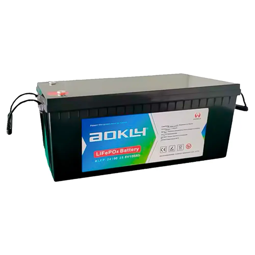 Batería de litio LiFePO4 2,56kWh 25,6V 200Ah AOKLY ALFP-24100 3500 ciclos 20,5kg