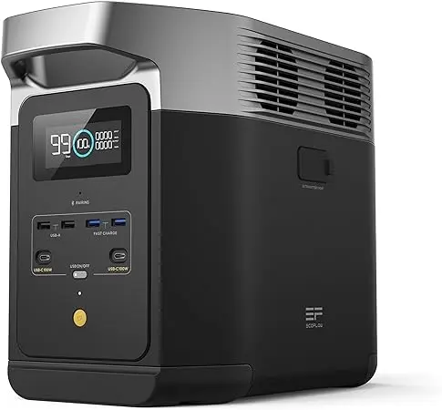 ECOFLOW Estación de energía portátil DELTA 2, batería LiFePO4 de 1024 Wh, salida USB-C de 1800 W AC/100 W