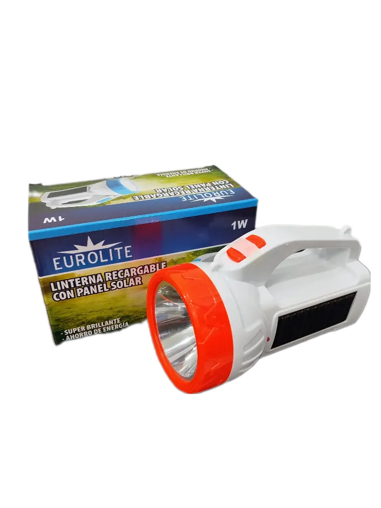LINTERNA RECARGABLE CON PANEL SOLAR 1W