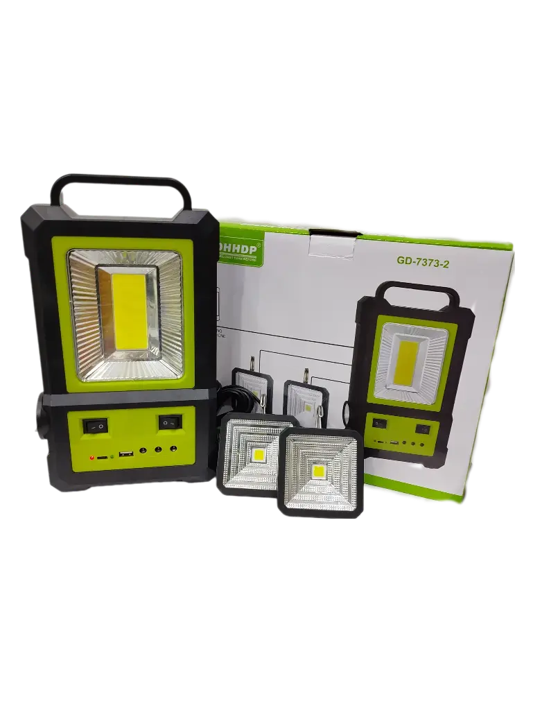 KIT DE ILUMINACION PORTATIL CON SISTEMA SOLAR INTEGRADO 3000MAH