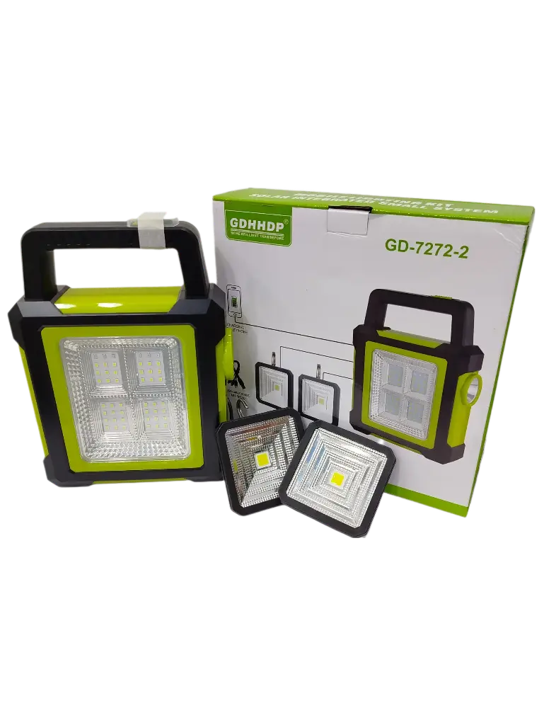 KIT DE ILUMINACION PORTATIL CON SISTEMA SOLAR INTEGRADO 3000MAH