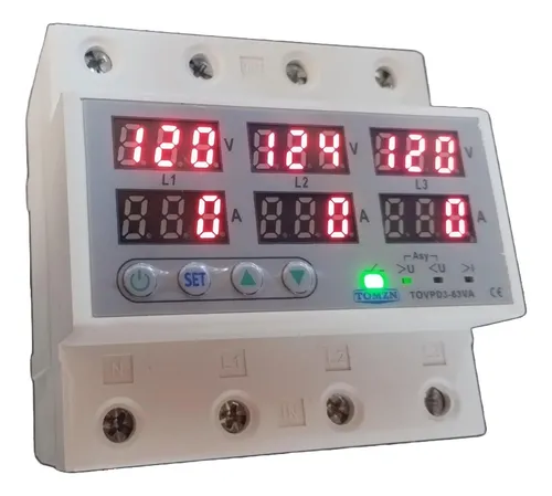 Protector Trifasico - 120VAC / 63A (3F+N)