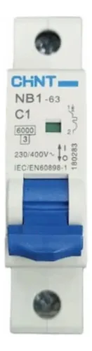 Termomagnético 1 polo 50A - Chint NXB C50 Breaker 1x50A