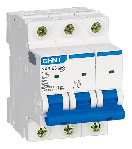 Termomagnético 3 polos 3A - Chint NXB C3 Breaker 3x3A
