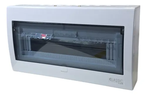 Tablero con Riel 16 Circuitos Fondo Plastico Superficial - V8 16P