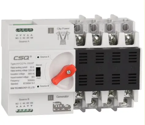 Transferencia Automática 4 Polos 100A Control 220V - ATS 4x100A