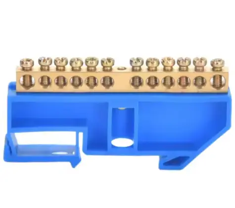 Bornera de Neutro 125A 1x10 - Para fijacion en riel din