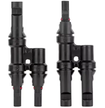 Conector MC4 Paralelo 2 a 1 - 6mm2 30A IP67 Fotovoltaico Tipo Y Rigido, kit Hembra y Macho