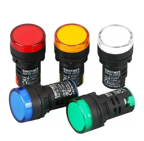 Luz Piloto - 22mm - Rojo / Verde / Amarillo / Azul / Blanco - 110Vac/220Vac