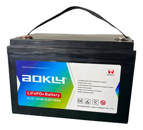Batería de litio LiFePO4 1,28kWh 12,8V 100Ah AOKLY ALFP-12100 3500 ciclos 12,9kg