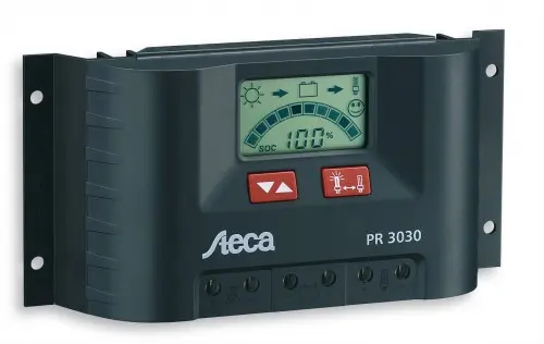 Controlador de carga PR1515 PWM con pantalla digital 12/24VDC Voc: 47V Imax: 15A STECA