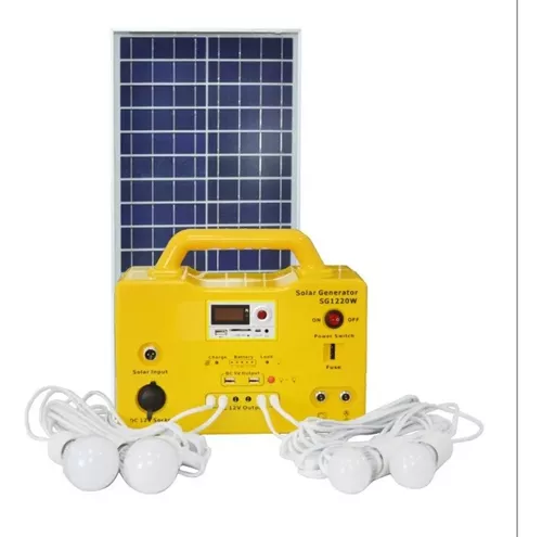 UPS PORTÁTIL BATERÍA 17A PANEL SOLAR 30W 6 BOMBILLOS
