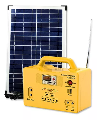 UPS PORTATIL SG1250W BATERIA 20A PANEL 50W 3 BOMBILLO 5W