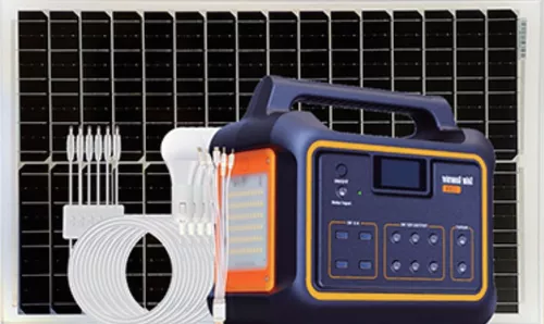 UPS PORTÁTIL BATERÍA 18A PANEL SOLAR 60W 6 BOMBILLOS