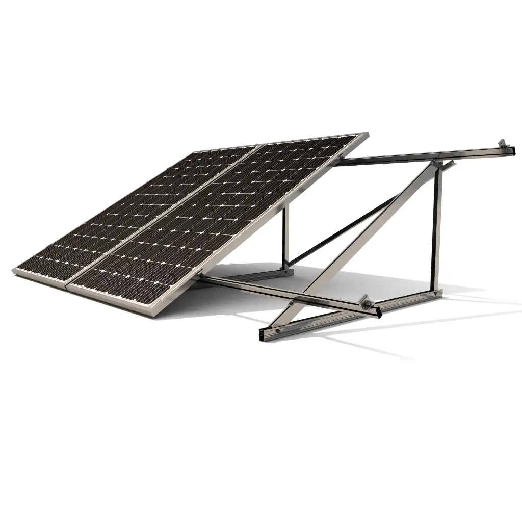 Rack para 2 paneles solares de 150w para concreto