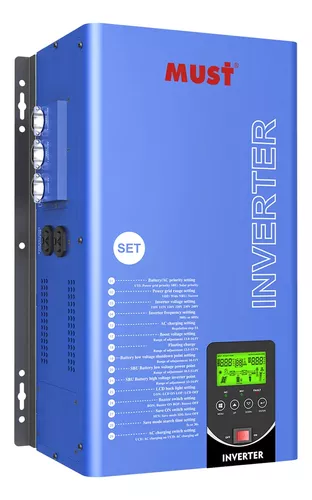 INVERSOR / CARGADOR MUST POWER SYSTEM MODELO EP33-1512 TLV: Inversor  con salida Onda Sinusoidal Pura 110/220VAC 60 Hz, Entrada 12Vdc, Potencia 1500  Watts, corriente de carga ajustable 45Amp DIGITAL PROGRAMABLE CON CD SOFTWARE DE ASISTENCIA