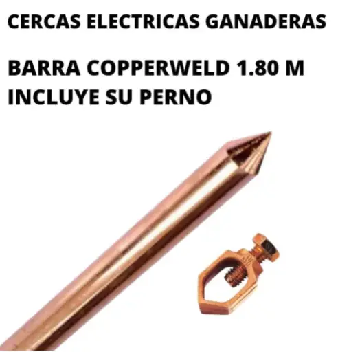 Barra de tierra con perno 1.8m