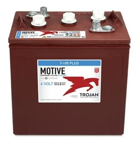 BATERIA 6V-225AH @ 20Hr MARCA TROJAN WET ACIDO PLOMO MODELO T-105 Ciclo profundo, EEUU