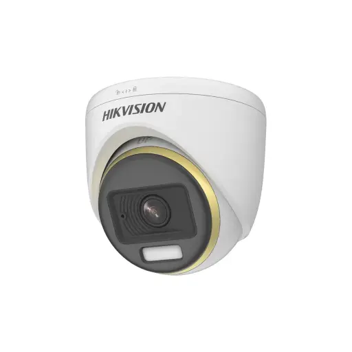 CÁMARA DOMO TURBO HD 2 MP / 2.8 MM / 1080P / COLORVU / IMAGEN A COLOR 24/7 / PLÁSTICO / LUZ BLANCA 20 MTS / MICRÓFONO INTEGRADO / INTERIOR / TVI-AHD-CVI-CVBS / 130DB WDR / 3D 