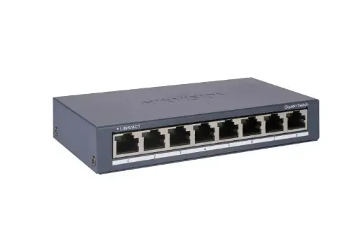  DS-3E0508-E SWITCH 8 PUERTOS GIGABIT 10/100/1000 MBPS / ADI /ADX / 9V DC / 1 A / MONTAJE SOBRE ESCRITORIO Ó PARED 