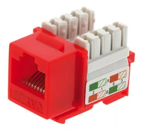 KEYSTONE JACK COUPLER RJ45 CAT6 ROJO X10 