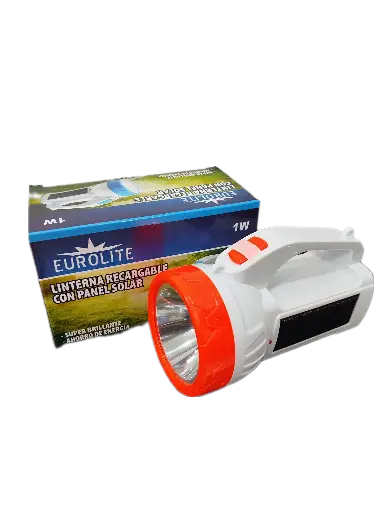 LINTERNA RECARGABLE CON PANEL SOLAR 1W