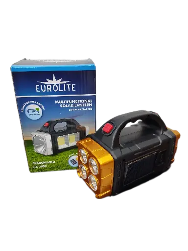 LINTERNA MULTIFUNCINAL RECARGABLE CON PANEL SOLAR