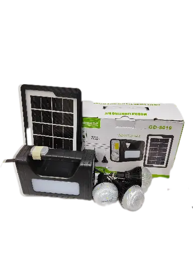 KIT DE ILUMINACION RECARGABLE CON TRES BOMBILLOS Y PANEL SOLAR