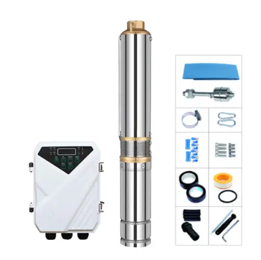 BOMBA SUMERGIBLE SOLAR 4" 100 MTS 2" SALIDA / 11500 LITROS POR HORA / 100 MTS DE PROFUNDIDA / 4" DE DIAMETRO / 1500 W DE POTENCIA 